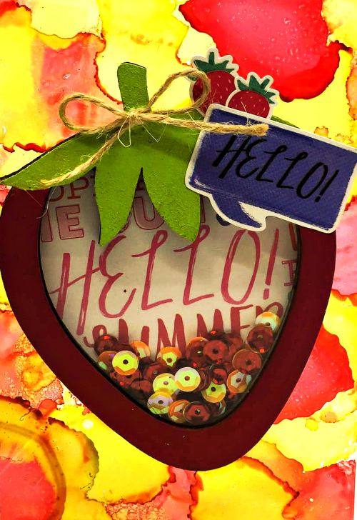 Clear_Scraps_Mini Shaker Strawberry_Berry Cute Hello!_close up(1)