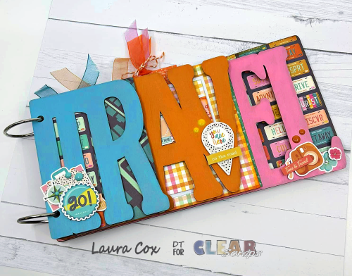 Clear_Scraps_Travel Chipboard Word Book_Travel Time