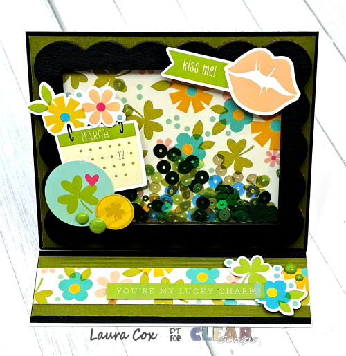 Clear_Scraps_Mini Shaker Frame_Kiss Me St. Pat's Card main with easel(1) Clear_Scraps_Mini Shaker Frame_Kiss Me St. Pat's Card main with easel(1)