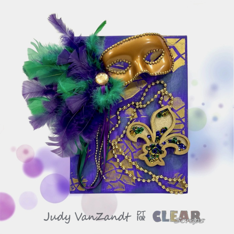 Clear_Scraps_Shattered Glass_Stencil_Fleur-de-lis_Chipboard_Shaker Clear_Scraps_Shattered Glass_Stencil_Fleur-de-lis_Chipboard_Shaker