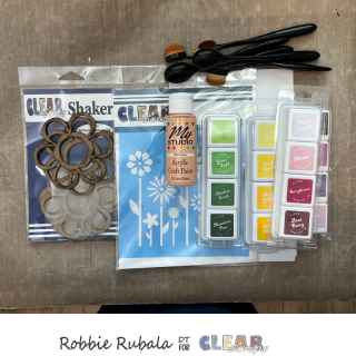 Clear Scraps flower shaker card 18