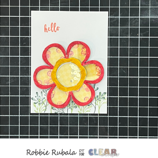 Clear Scraps flower shaker card 17