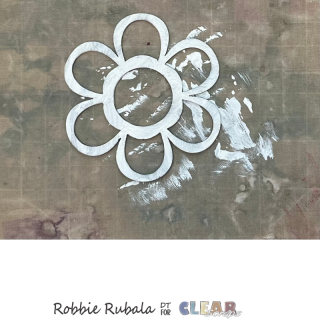 Clear Scraps blue flower card 1 