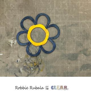 Clear Scraps blue flower card 5