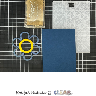 Clear Scraps blue flower card 6