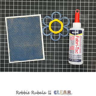 Clear Scraps blue flower card 8