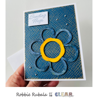 Clear Scraps blue flower card 11