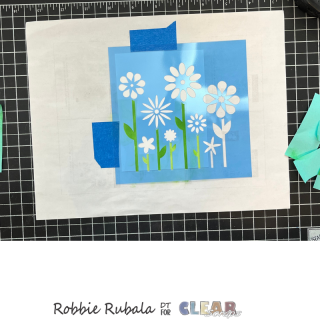 Clear Scraps stencil flowers card 4