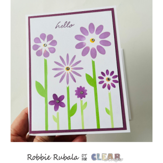 Clear Scraps stencil flowers card 7