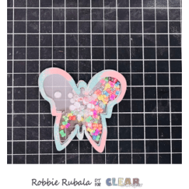 Clear Scraps butterfly shaker tag and bag 20