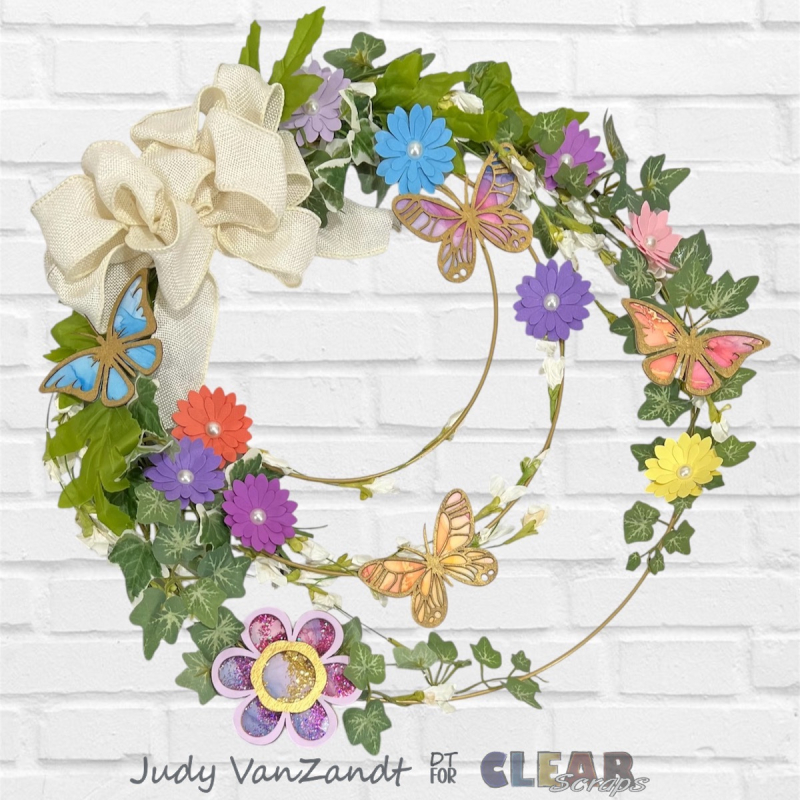 Clear_Scraps_Fancy Butterfly_Chipboard_Embellishment_Mini_Shaker_Flower