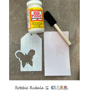 Clear Scraps butterfly shaker tag and bag 10