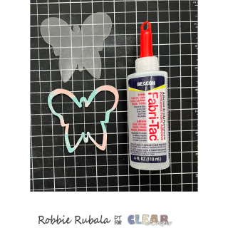 Clear Scraps butterfly shaker tag and bag 12