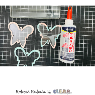 Clear Scraps butterfly shaker tag and bag 14