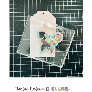 Clear Scraps butterfly shaker tag and bag 23