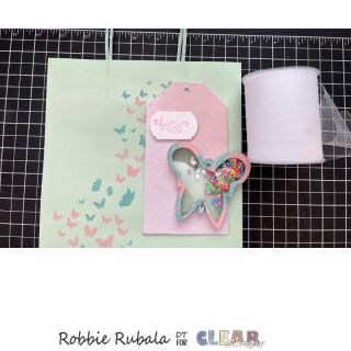 Clear Scraps butterfly shaker tag and bag 26