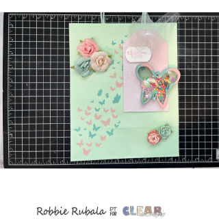 Clear Scraps butterfly shaker tag and bag 28