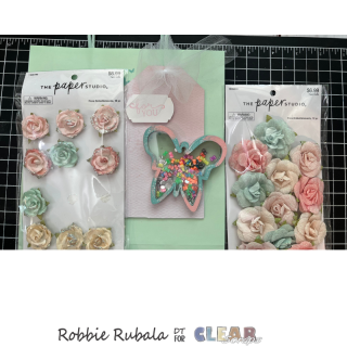 Clear Scraps butterfly shaker tag and bag 27