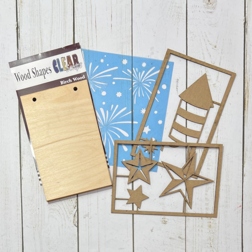 Clear_Scraps_Blank_Wood_Card_ Fireworks_Splash_Stencil_Stars_Chipboard_Embellishments_Rocket_ Chipboard_ Embellishment