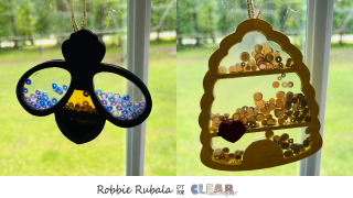 Clear Scraps bee and hive sun catchers 26