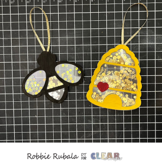 Clear Scraps bee and hive sun catchers