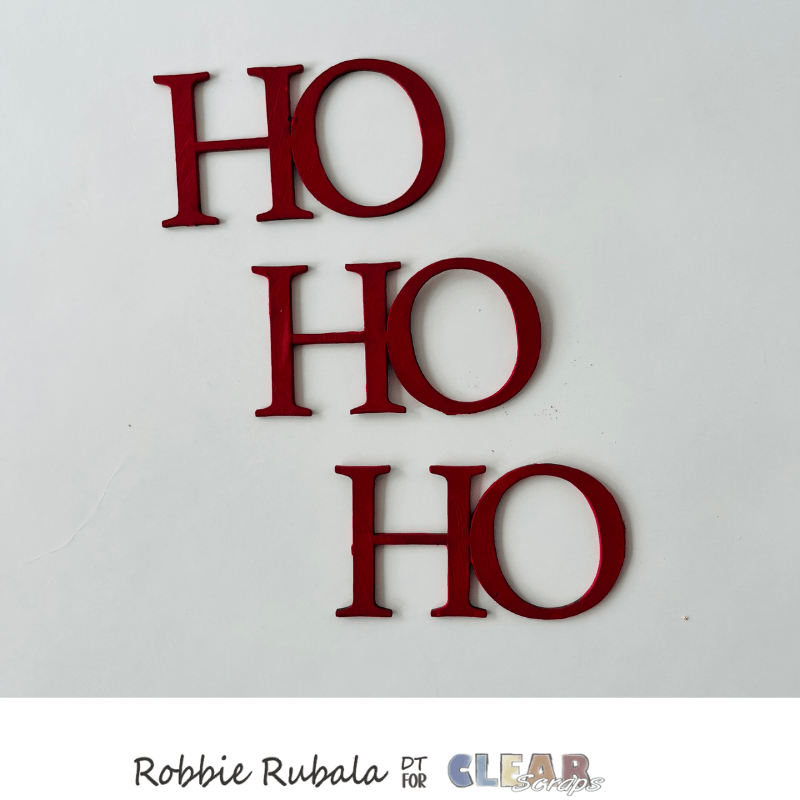 Clear Scraps Bell Bulbs and Ho Ho Ho scrapbook page