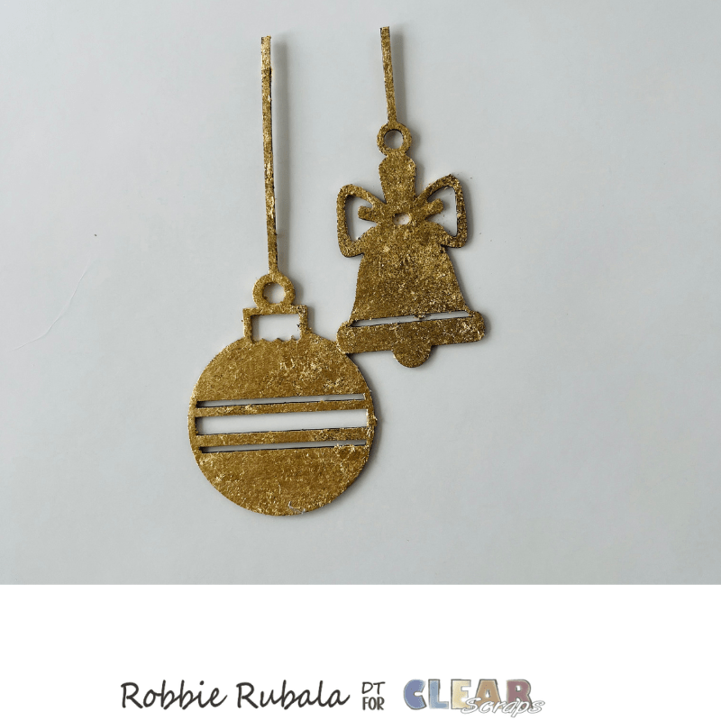 Clear Scraps Bell Bulbs and Ho Ho Ho scrapbook page