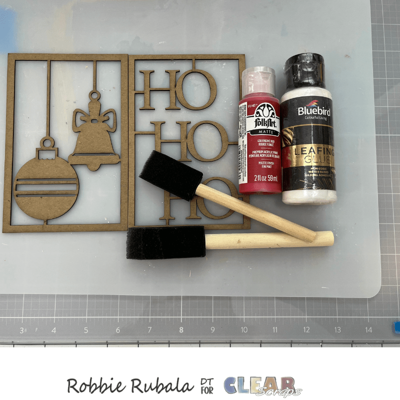 Clear Scraps Bell Bulbs and Ho Ho Ho scrapbook page