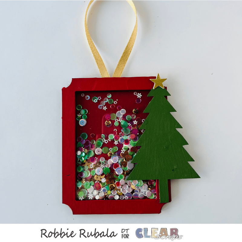 Clear Scraps mini shaker rectangle&nbsp;tag