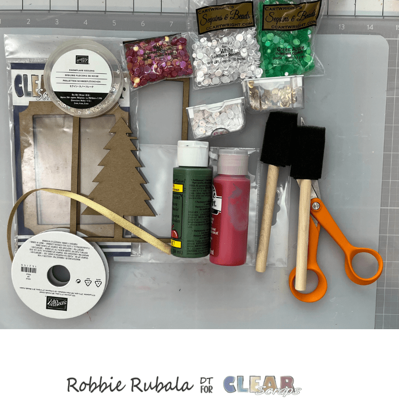 Clear Scraps mini shaker rectangle tag