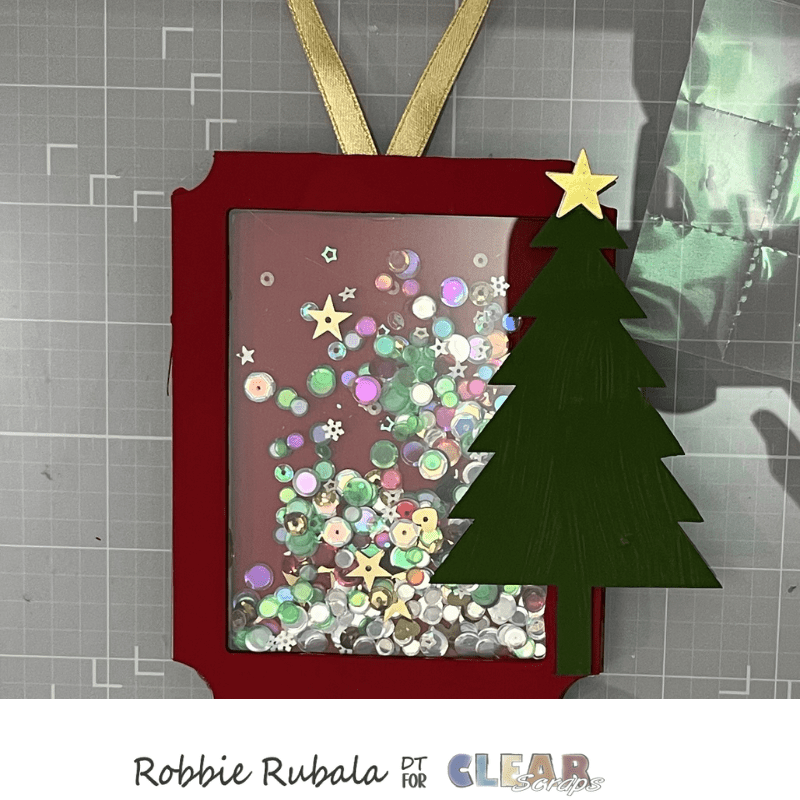 Clear Scraps mini shaker rectangle tag