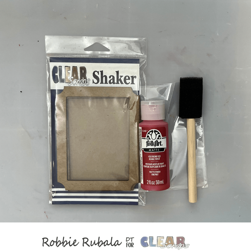 Clear Scraps mini shaker rectangle tag