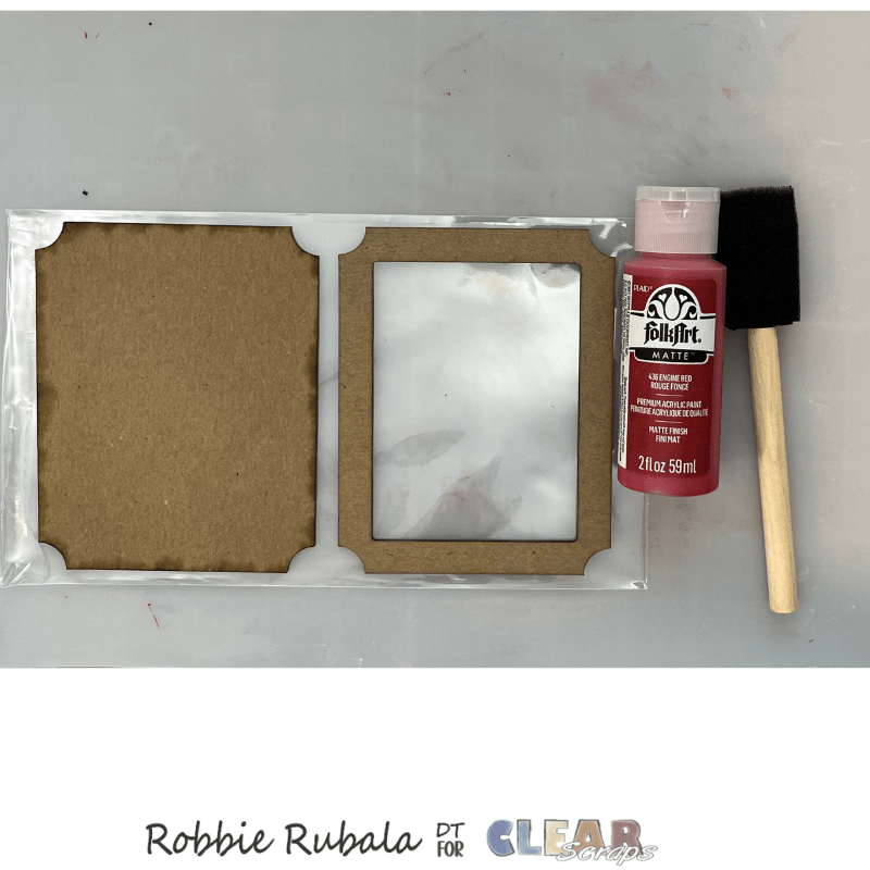 Clear Scraps mini shaker rectangle tag