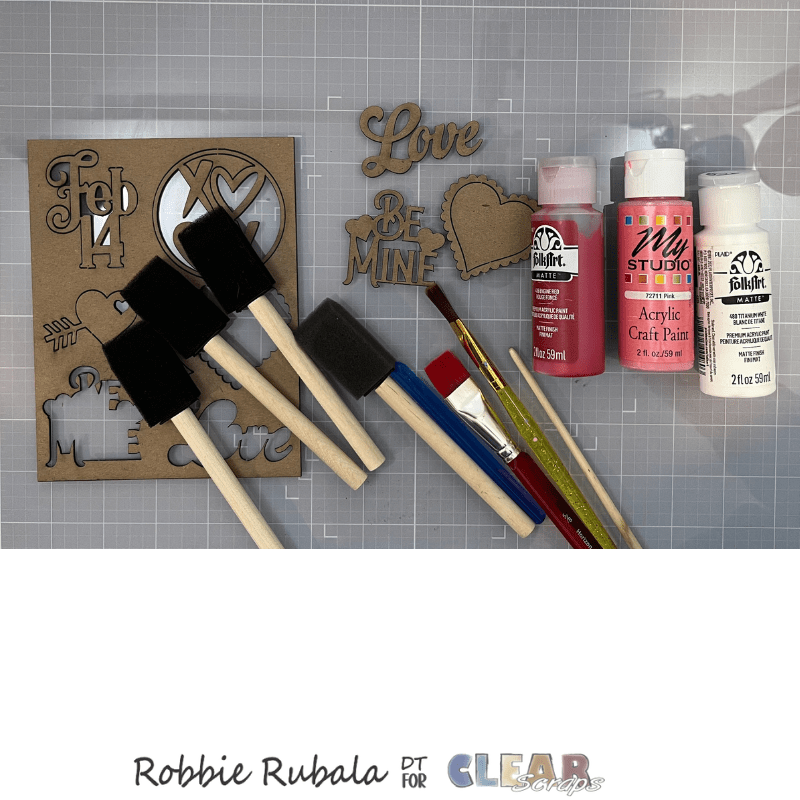 Valentine cards using Love chipboard punch outs