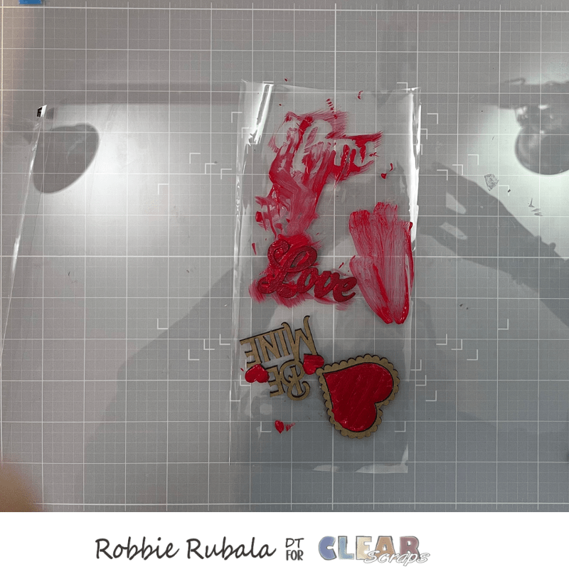 Valentine cards using Love chipboard punch outs