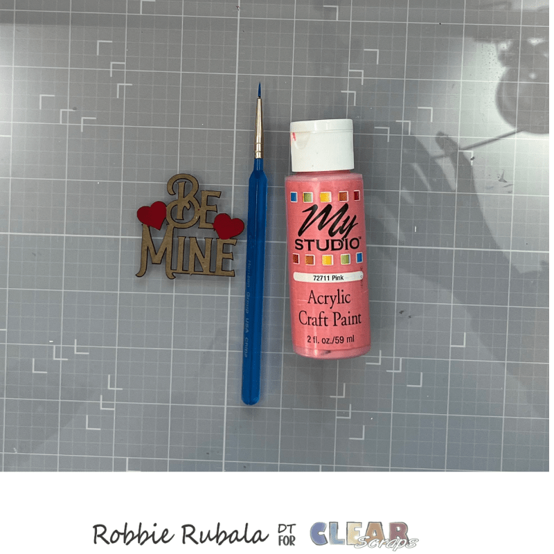 Valentine cards using Love chipboard punch outs