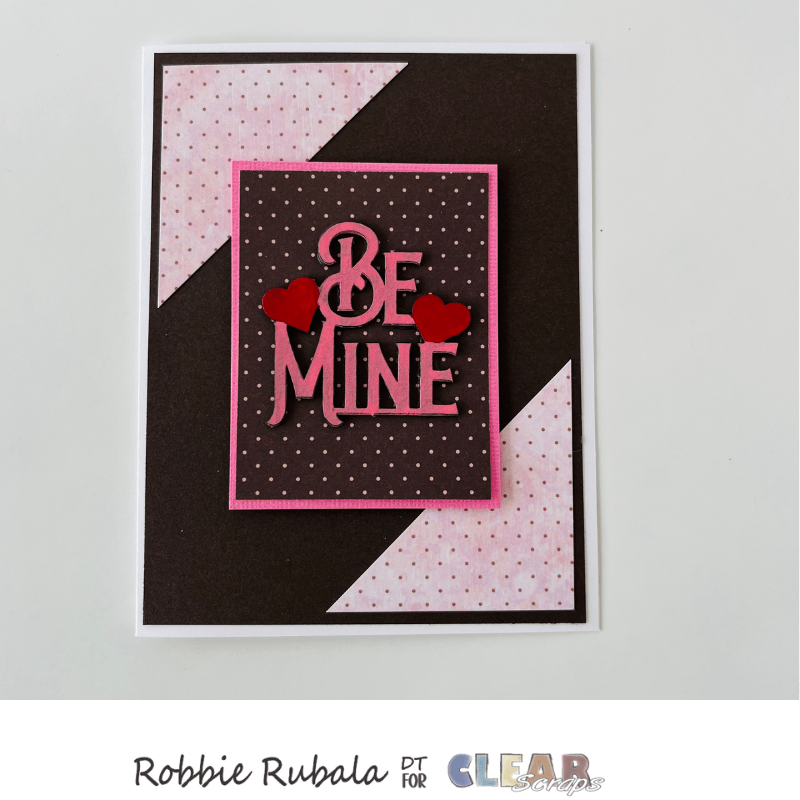 Valentine cards using Love chipboard punch outs