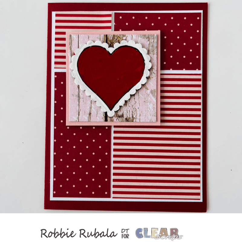 Valentine cards using Love chipboard punch outs