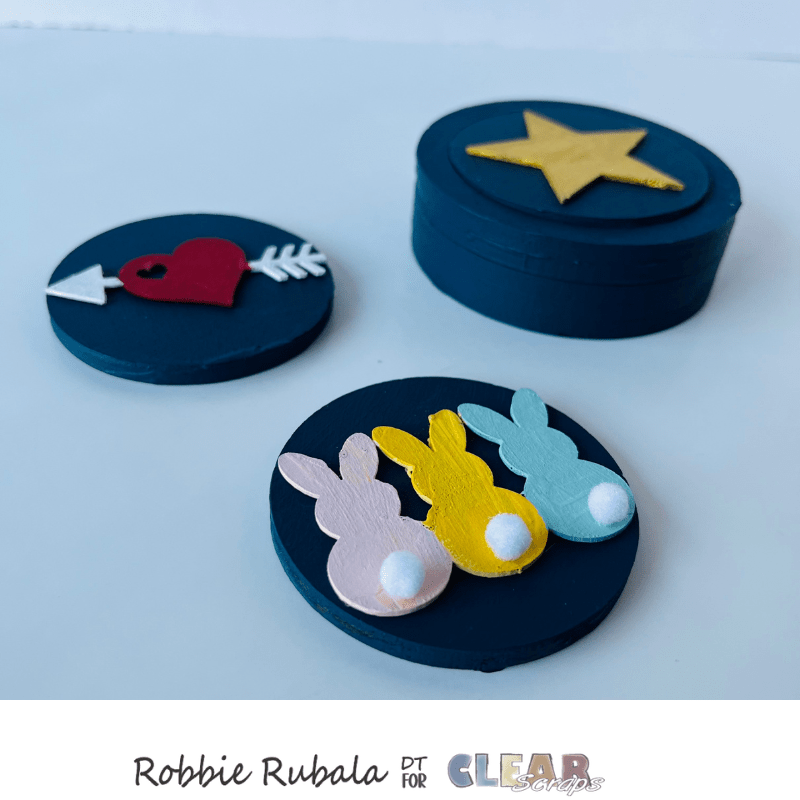 Clear Scraps Mason Jar wooden covers treat holder