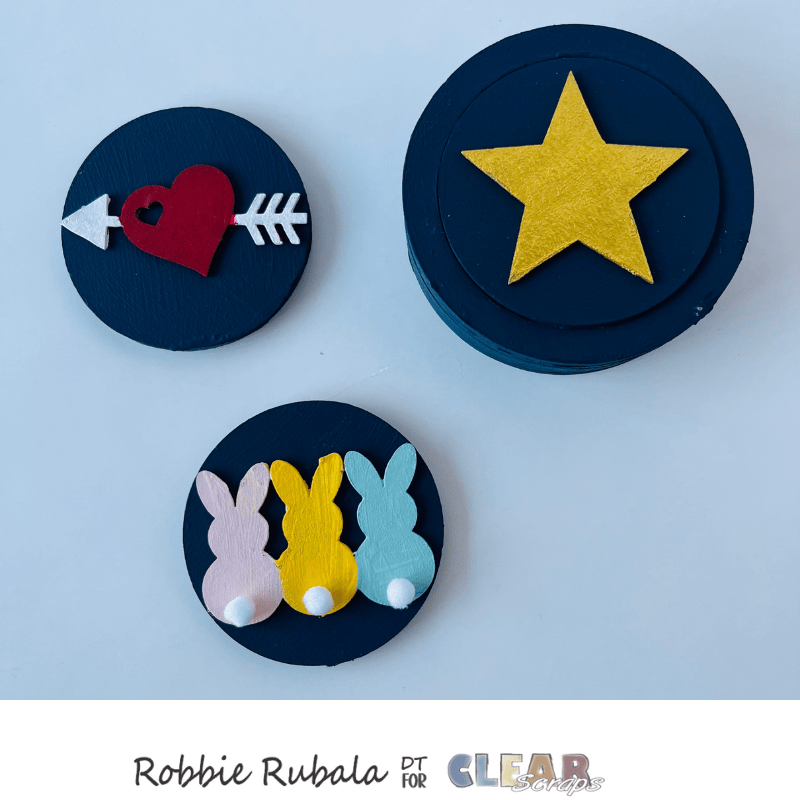 Clear Scraps Mason Jar wooden covers treat holder