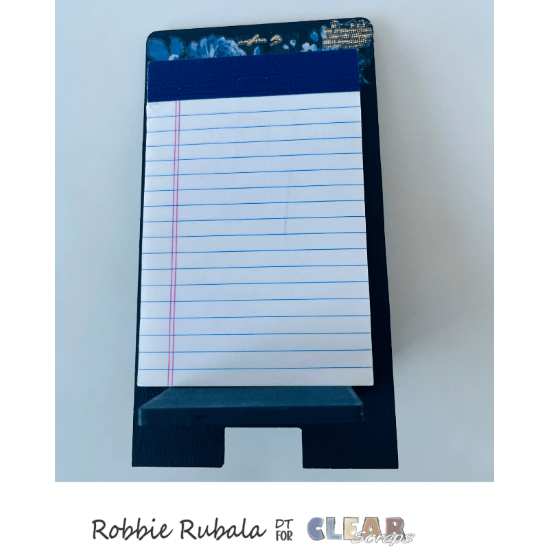 Notepad holder using Clear Scraps phone stand