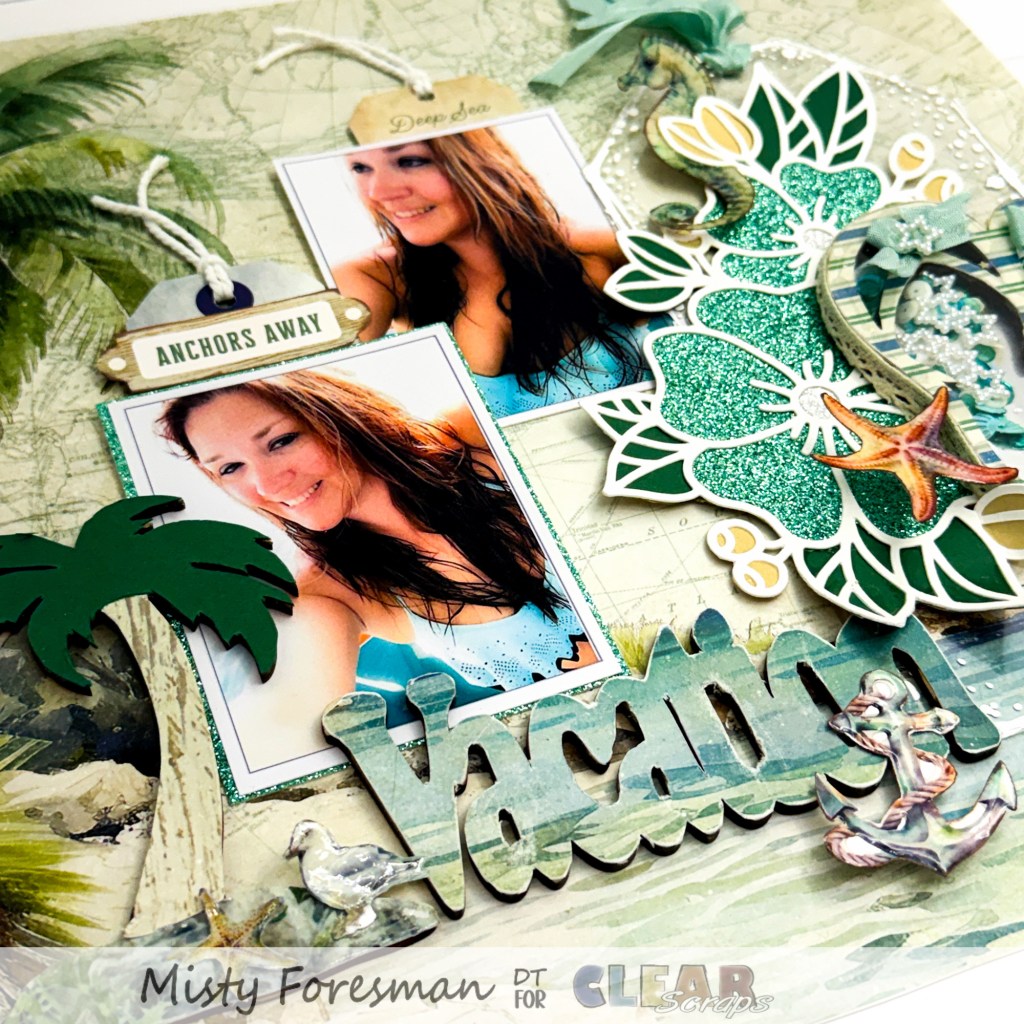 Beachy Vacation Scrapbook Layout with&nbsp;Shaker